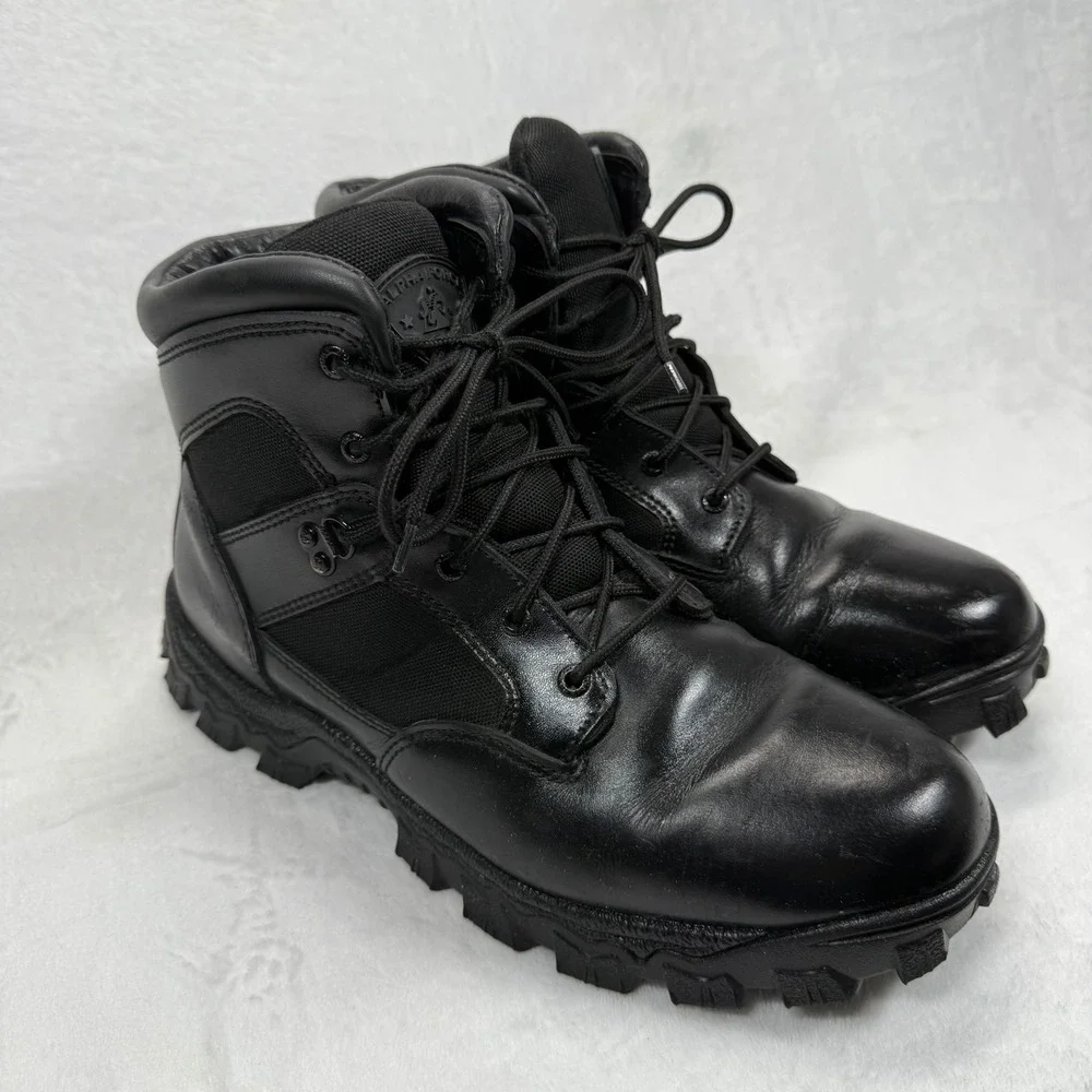 Rocky Alpha Force Waterproof Leather Tactical Work‎ Boots Black Size 13M